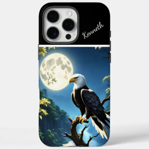 Funda iPhone 16 Pro Max Luna azul y águila nocturna
