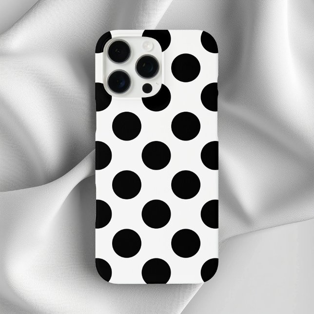 Funda iPhone 16 Pro Max Lunares Negros (Black Polka Dots Case-Mate iPhone Case)