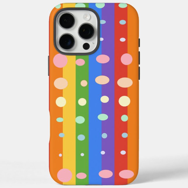 FUNDA iPhone 16 PRO MAX LUNARIS PUNTOS RAYAS (Reverso)