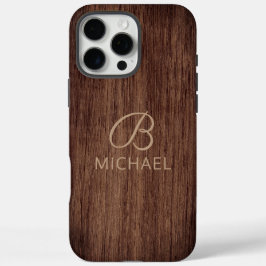 Funda iPhone 16 Pro Max Madera con Grano de Madera Personalizado con Nombr