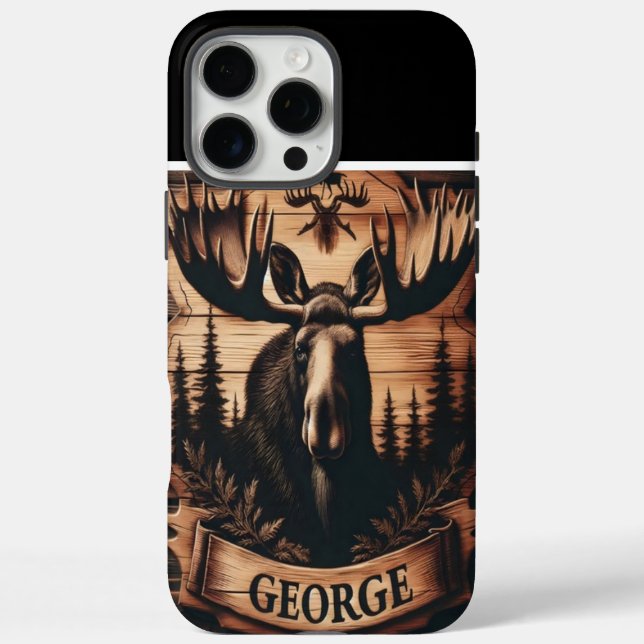 Funda iPhone 16 Pro Max Madera de alce personalizada (Reverso)