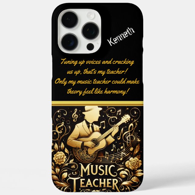 Funda iPhone 16 Pro Max Maestra De Música Se Inspira Con Melodías De Aula (Reverso )