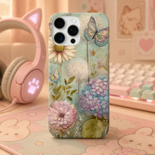 Funda iPhone 16 Pro Max Magia de Jardín de Hadas con Hortensias y Dientes 