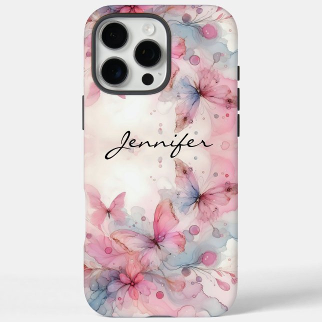Funda iPhone 16 Pro Max Magnífica mariposa acuarela para iPhone (Reverso)
