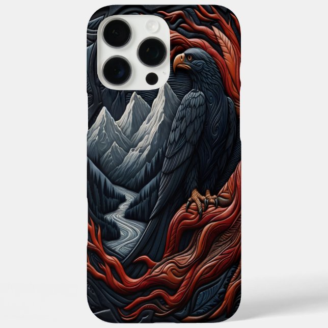 Funda iPhone 16 Pro Max Majestic Eagle Leather-look Scene (Reverso )