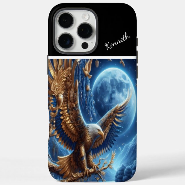 Funda iPhone 16 Pro Max Majestic Golden Eagle Moon watch (Reverso)