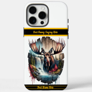 Funda iPhone 16 Pro Max Majestuoso alce cerca de una cascada