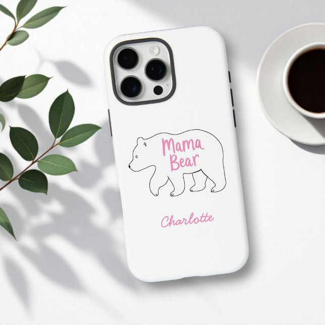 Funda iPhone 16 Pro Max Mama Bear | Día de la Madre, lindo y gracioso (Subido por el creador)