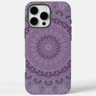 Funda iPhone 16 Pro Max Mandalas de ensueño en acuarela en tonos de púrpur