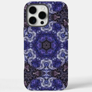 Funda iPhone 16 Pro Max Mandalas de remolino de índigo profundo con patron