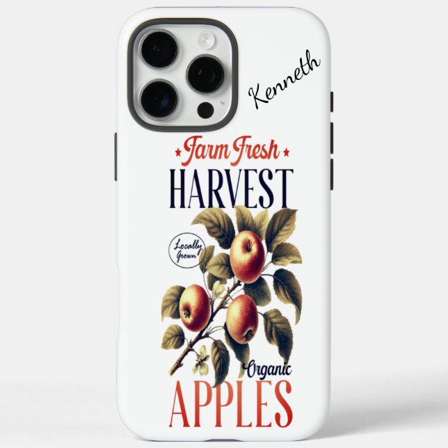 Funda iPhone 16 Pro Max Manzanas orgánicas cosechadas con cuidado. IA gene (Reverso)