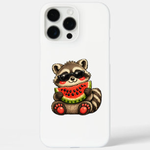 Funda iPhone 16 Pro Max Mapache Lindo con Sandía