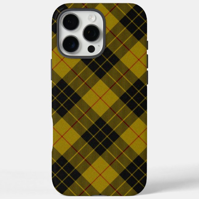 Funda iPhone 16 Pro Max Maquillaje tartán amarillo chapa (Reverso)