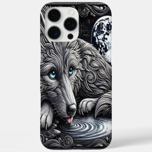 Funda iPhone 16 Pro Max Maravilla del Lobo Blanco a la Luz de la Luna