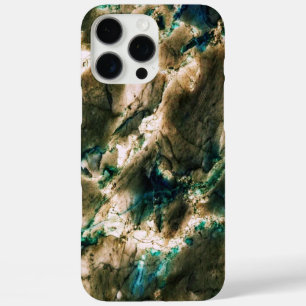 Funda iPhone 16 Pro Max Marble elegante colorido Tan Brown y Aqua