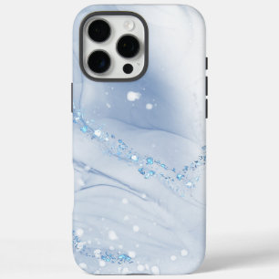 Funda iPhone 16 Pro Max Mármol azul polvoriento de piedra moderna
