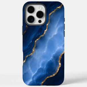 Funda iPhone 16 Pro Max Mármol Azul Zafiro de Lujo