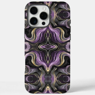 Funda iPhone 16 Pro Max Mármol de Ametismo Místico Diseño de oro de flui