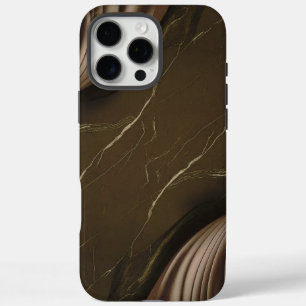 Funda iPhone 16 Pro Max Mármol marrón elegante con diseño abstracto