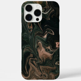 Funda iPhone 16 Pro Max Mármol verde y marrón - estilo de mármol de papel
