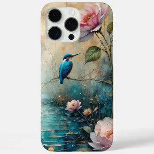 Funda iPhone 16 Pro Max Martín pescador y rosas