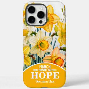 Funda iPhone 16 Pro Max Marzo de Nacimiento Mes Flor Cristiana