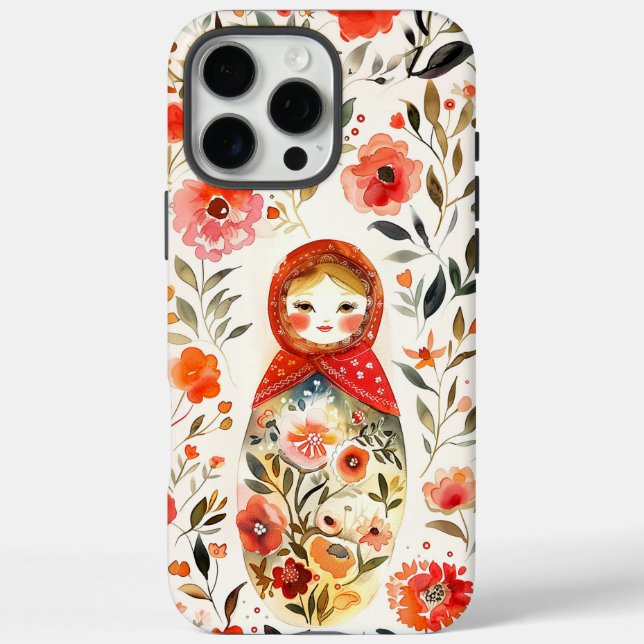 Funda iPhone 16 Pro Max Matryoshka, muñeca rusa (Reverso)