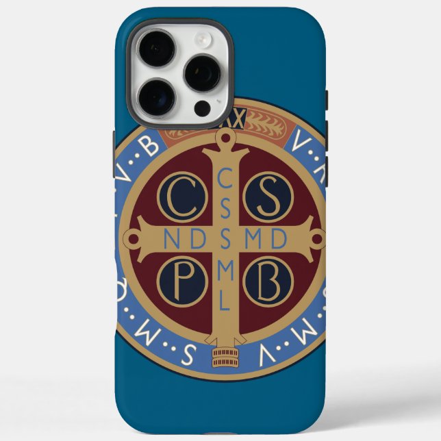 Funda iPhone 16 Pro Max Medalla de San Benito (Reverso)