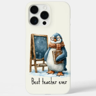 Funda iPhone 16 Pro Max Mejor maestro jamás diseño de pingüino de invierno