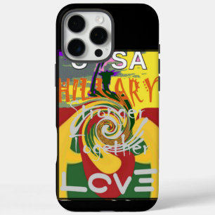 Funda iPhone 16 Pro Max Mensaje de amor en rasta colorido arte impreso