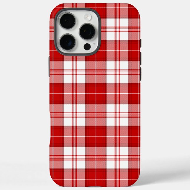 Funda iPhone 16 Pro Max Menzis tartán platillos rojos (Reverso)