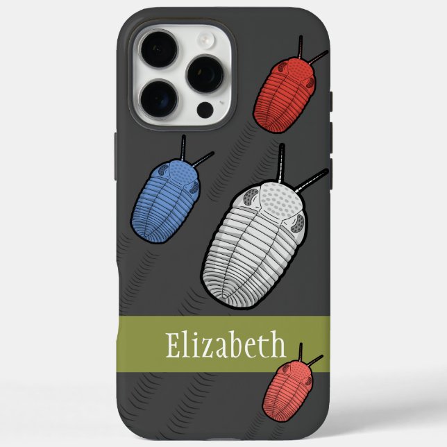 Funda iPhone 16 Pro Max Migración de trilobitas- Animal prehistórico (Reverso)