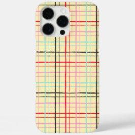 Funda iPhone 16 Pro Max Minimalist HandDrawn Wobbly Grid Check Multicolor