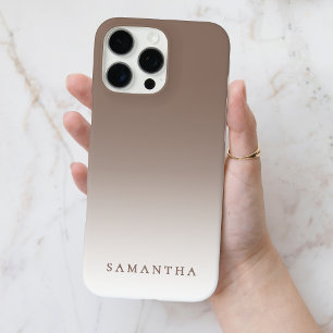 Funda iPhone 16 Pro Max Mínimo Gradiente Marrón Moderno Elegante Personali