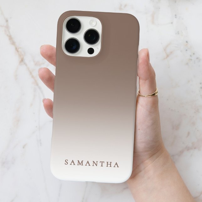Funda iPhone 16 Pro Max Mínimo Gradiente Marrón Moderno Elegante Personali (Minimal Brown Gradient Modern Classy Personalized Case-Mate iPhone Case)