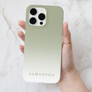 Funda iPhone 16 Pro Max Mínimo Gradiente Verde Moderno Clásico Personaliza