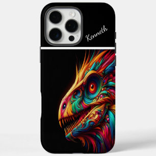 Funda iPhone 16 Pro Max Mirada del Dragón Arcoíris Raptor