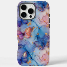 Funda iPhone 16 Pro Max Moda acuarela Marble mariposa iPhone