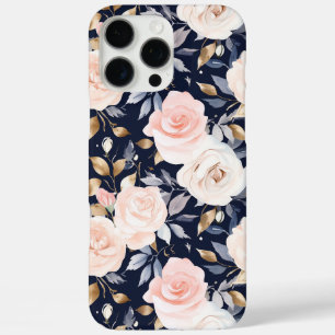 Funda iPhone 16 Pro Max Moda Azul Rosa Abstracto Floral