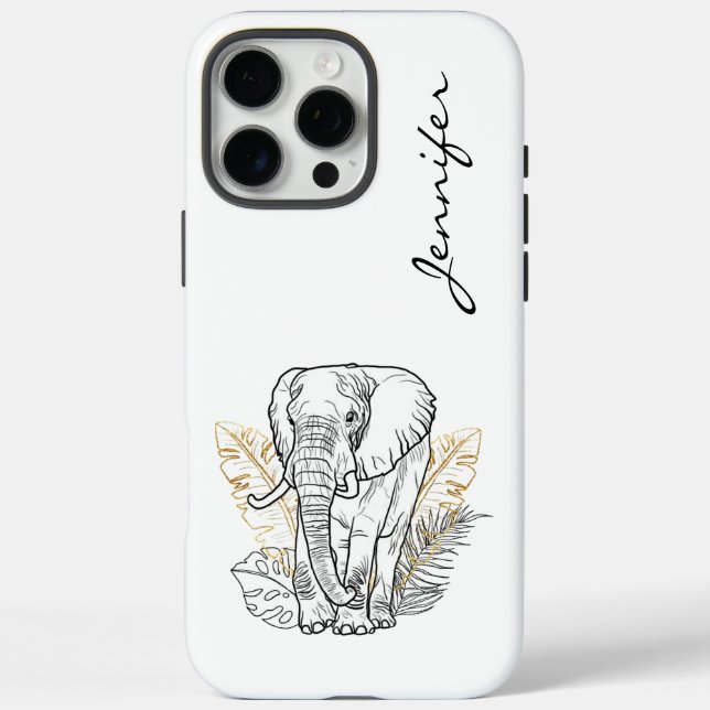 Funda iPhone 16 Pro Max Moda Elefante moderno iPhone (Reverso)