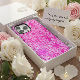 Funda iPhone 16 Pro Max Moda Flor rosa Giro del patrón botánico
