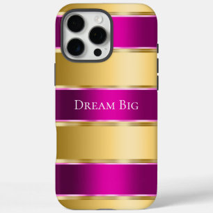 Funda iPhone 16 Pro Max Moda Glam Gold Cinta rosa