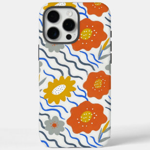 Funda iPhone 16 Pro Max Modern Abstract Flowers Boho Wavy