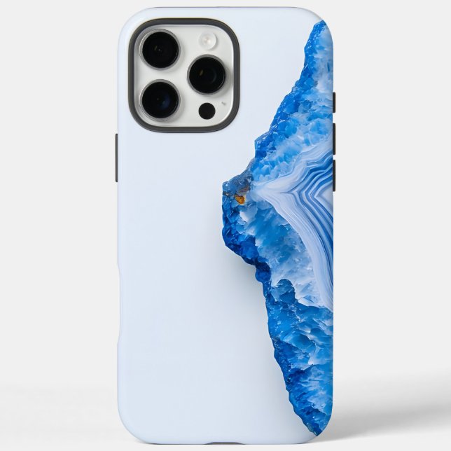 Funda iPhone 16 Pro Max Modern Stone Dusty Blue Marble (Reverso)