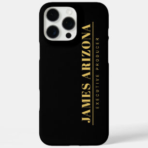 Funda iPhone 16 Pro Max Moderna moda profesional Minimalista de oro negro