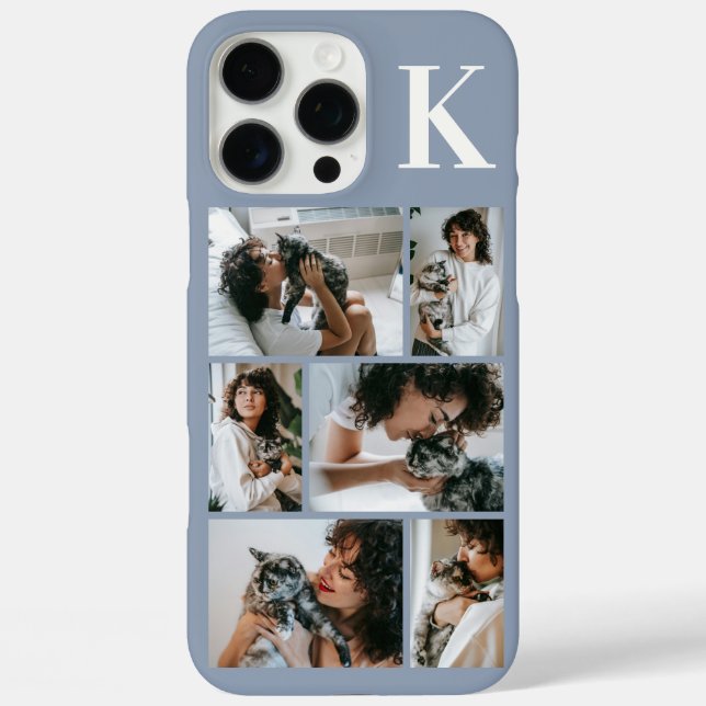 Funda iPhone 16 Pro Max Moderno 6 Foto Polvo Azul (Reverso )