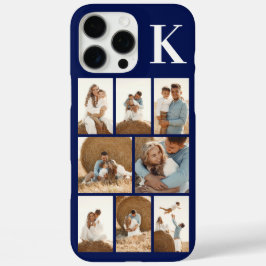 Funda iPhone 16 Pro Max Moderno 8 Foto Azul Marino