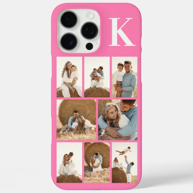 Funda iPhone 16 Pro Max Moderno 8 Foto Rosa (Reverso )