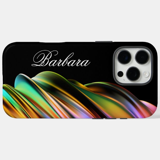Funda iPhone 16 Pro Max Moderno Abstracto Monogramado  (Reverso (Horizontal))