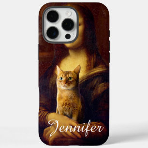 Funda iPhone 16 Pro Max Mona Lisa y su gato